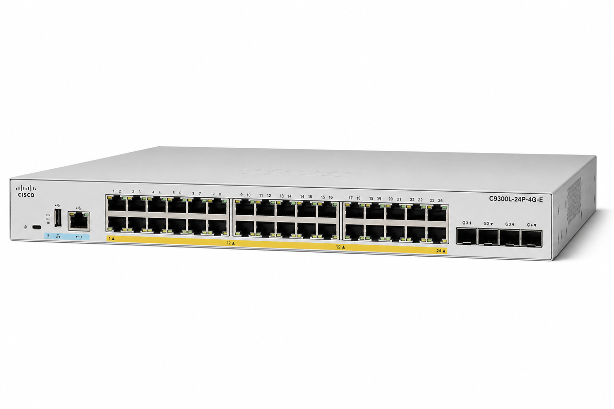 Cisco Catalyst C9300L-24P-4G-E 24-Port PoE+ Managed Switch 4x 1G SFP