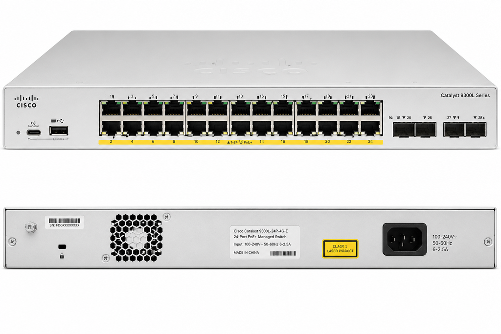 Cisco Catalyst C9300L-24P-4G-E 24-Port PoE+ Managed Switch 4x 1G SFP