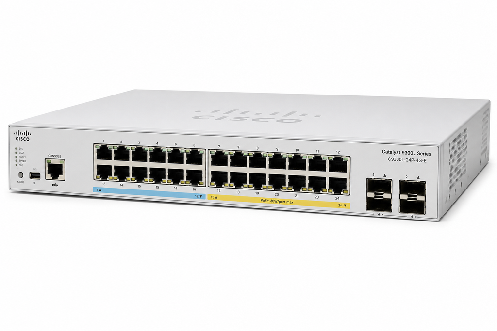 Cisco Catalyst C9300L-24P-4G-E 24-Port PoE+ Managed Switch 4x 1G SFP
