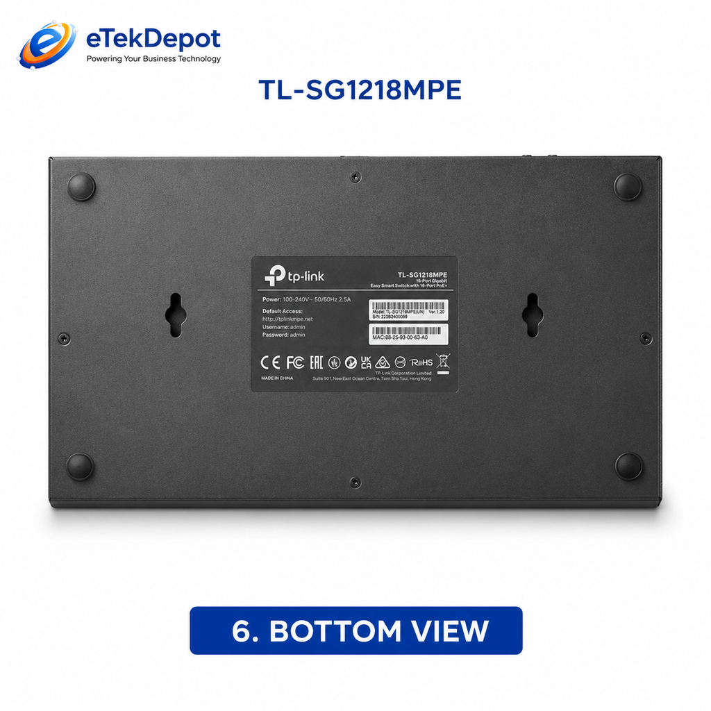 TP-Link JetStream 18-Port Gigabit Easy Smart Switch with 16-Port PoE+